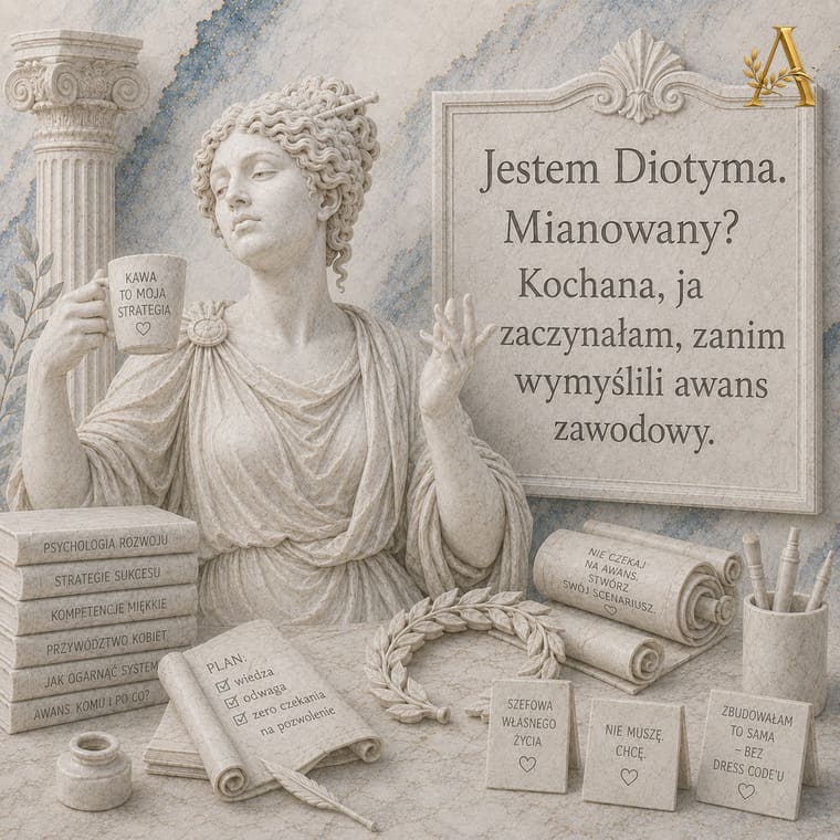 Diotyma z tablicą: Mianowany? Ja zaczynałam, zanim wymyślili awans zawodowy