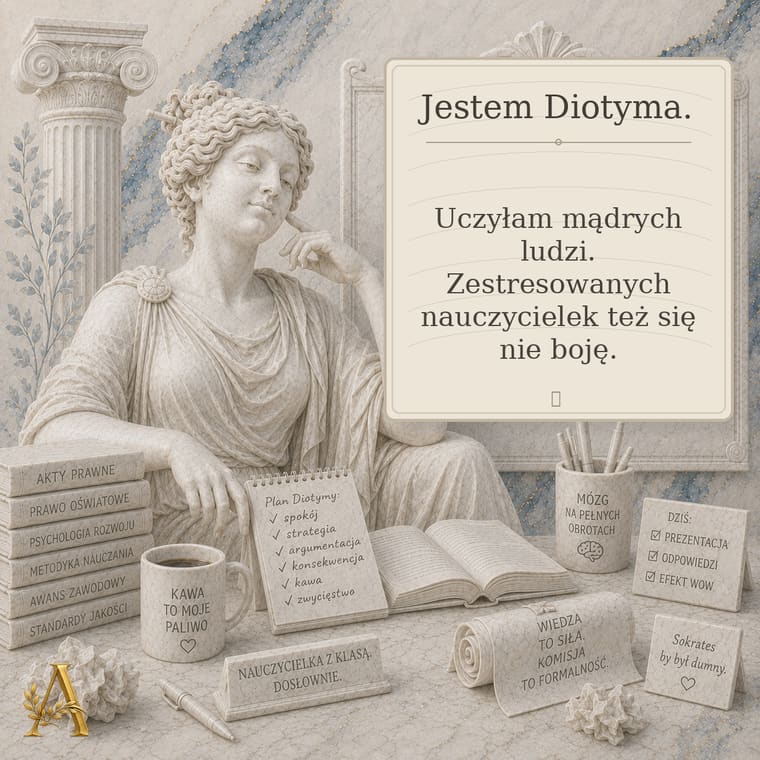 Diotyma z tablicą: Uczyłam mądrych ludzi, zestresowanych nauczycielek też się nie boję